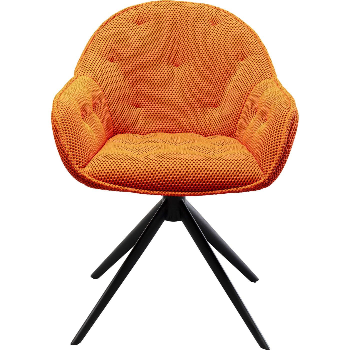 KARE Design Sedia girevole Carlito Mesh arancione  