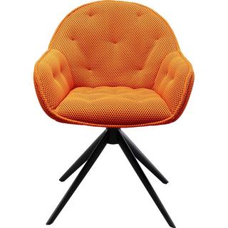 KARE Design Sedia girevole Carlito Mesh arancione  