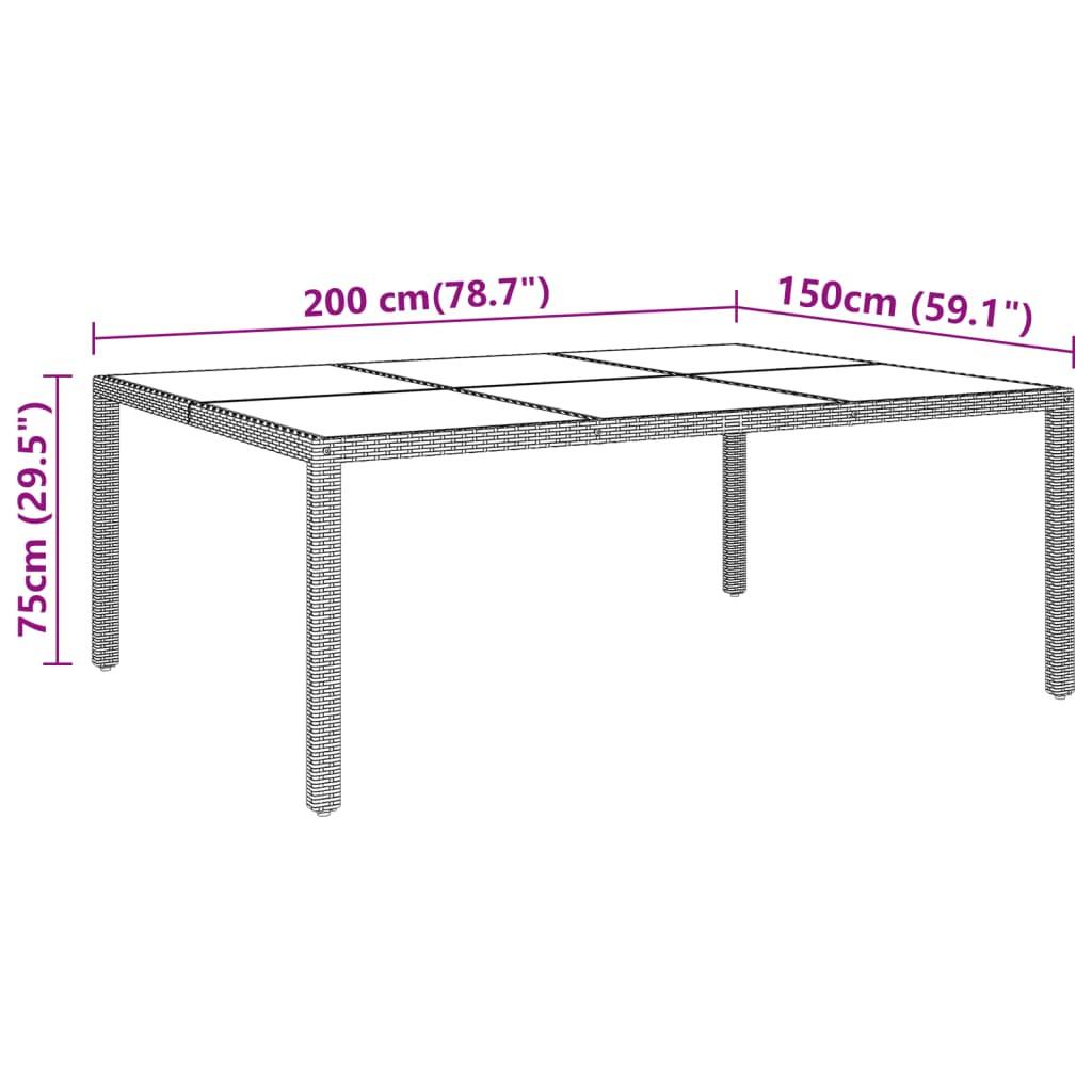 VidaXL Table de jardin rotin synthétique  