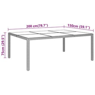 VidaXL Table de jardin rotin synthétique  