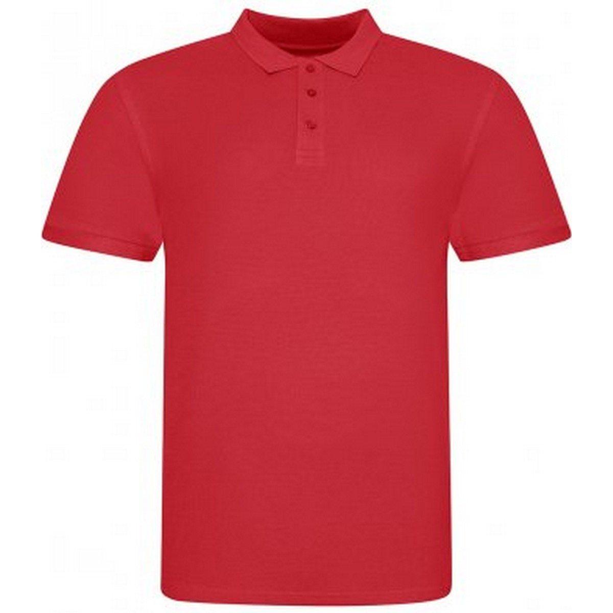 Image of Polo Shirt Pique Herren Rot Bunt S