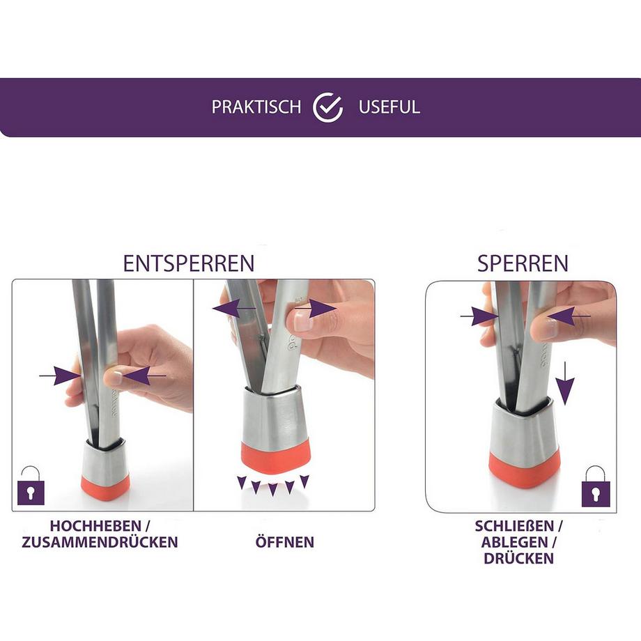 mastrad  Küchenzange Express Edelstahl & Silikon 28cm 