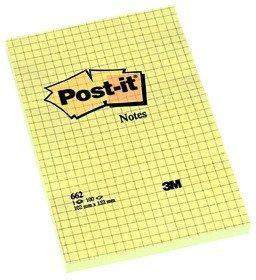 Post-It POST-IT Haftnotizen 152x102mm 662Y gelb, 100 Blatt, kariert  