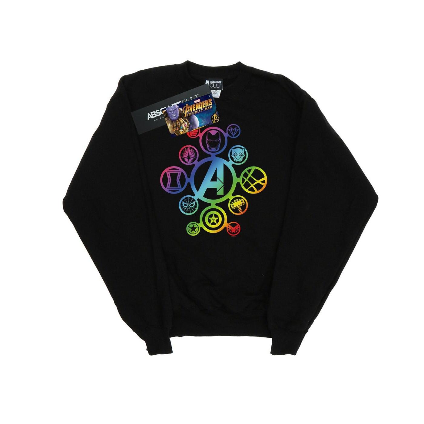 Image of Avengers Infinity War Rainbow Icons Sweatshirt Damen Schwarz XL