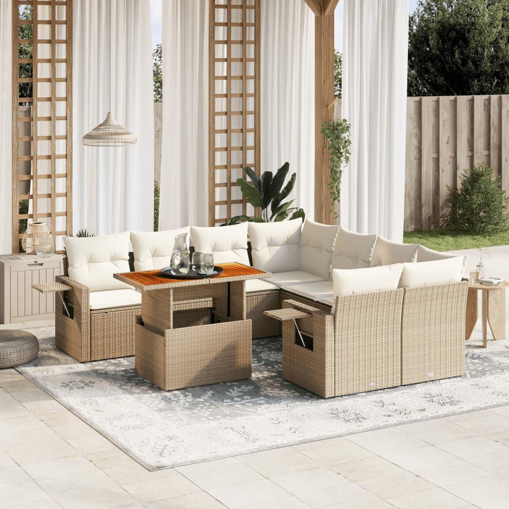 VidaXL Ensemble de canapés de jardin rotin synthétique  