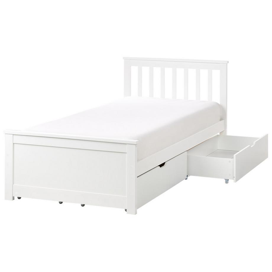 Beliani Letto con 4 cassetti en Legno di pino  OLENDON  