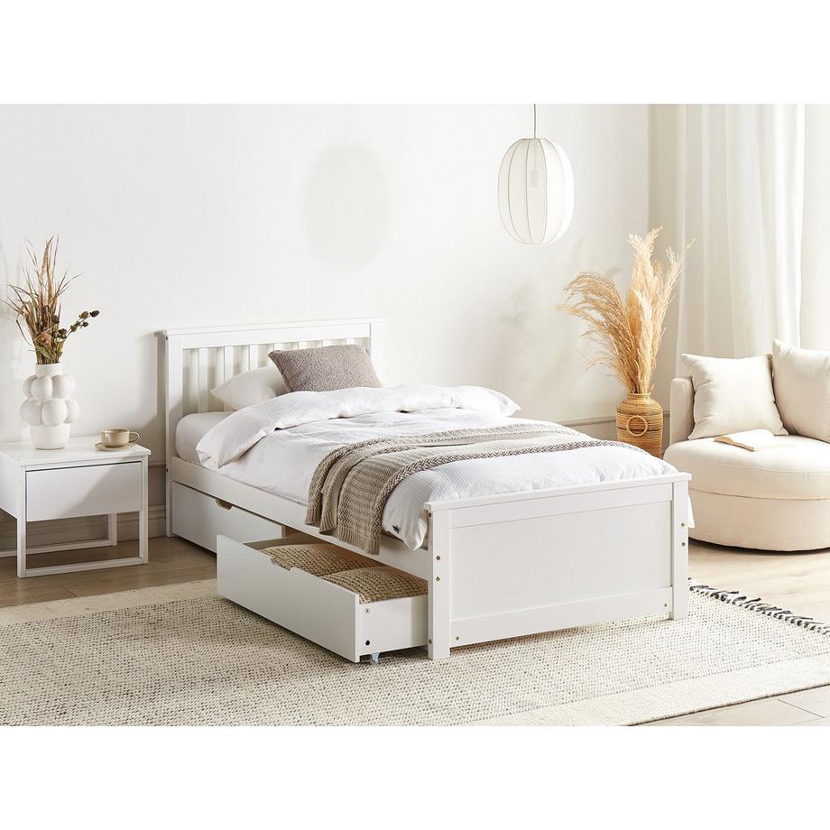 Beliani Letto con 4 cassetti en Legno di pino  OLENDON  