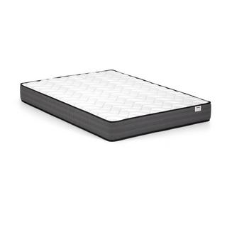 Vente-unique Lit 140 x 190 cm - Simili - Noir + Matelas - FAUSTIN  