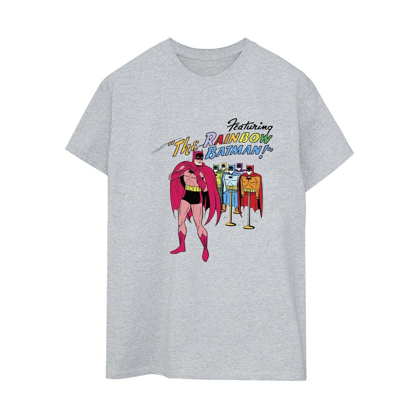 Image of Batman Comic Cover Rainbow Batman Tshirt Damen Grau L