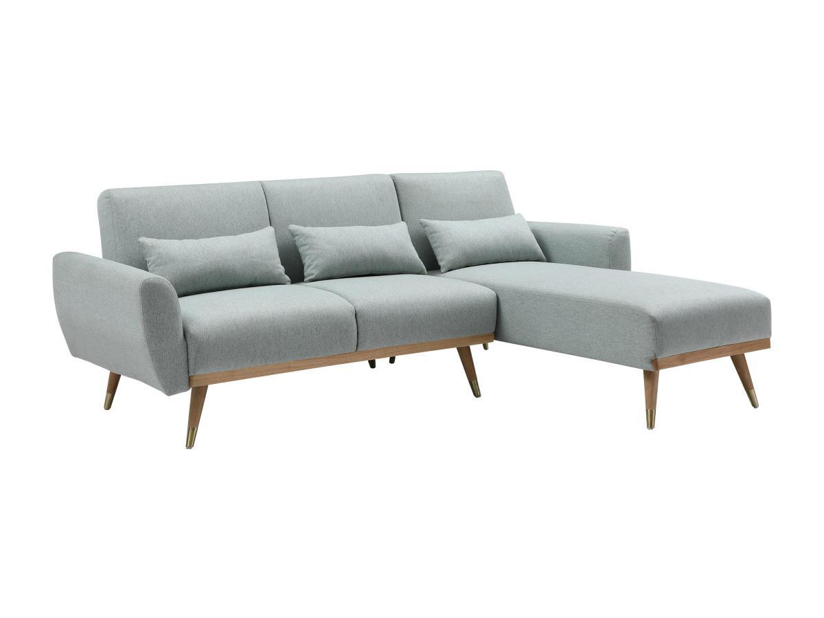 Image of Klappecksofa mit Schlaffunktion - Ecke wechselbar - Stoff - Graugrün - ANDINO Klappecksofa mit Schlaffunktion - Ecke wechselbar - Stoff - Graugrün - ANDINO
