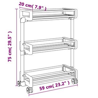 VidaXL carrello portaoggetti Alluminio  