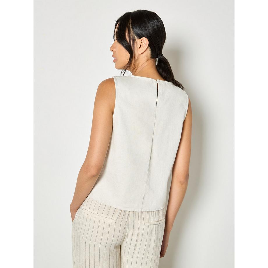 APRICOT Top in denim ricamato senza maniche  