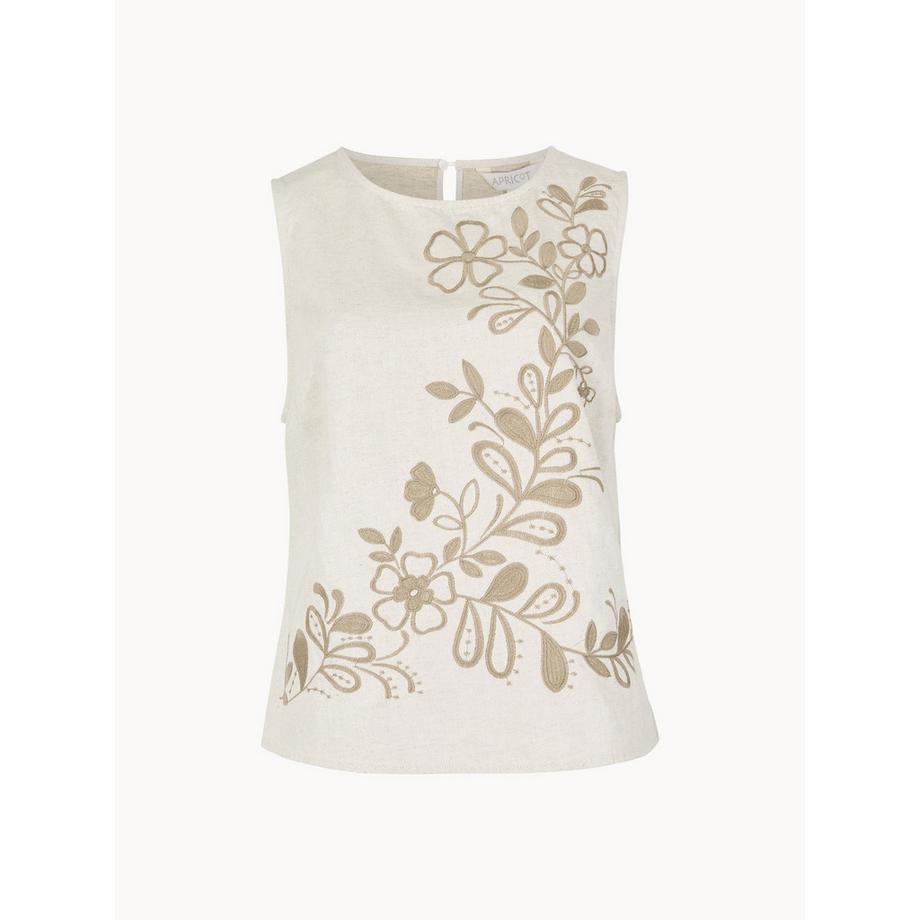 APRICOT Top in denim ricamato senza maniche  