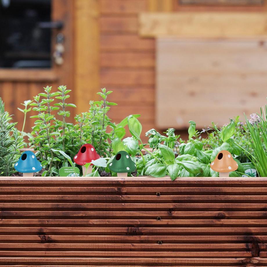 B2X  Champignons colorés en forme de cônes en argile, 4 pièces 