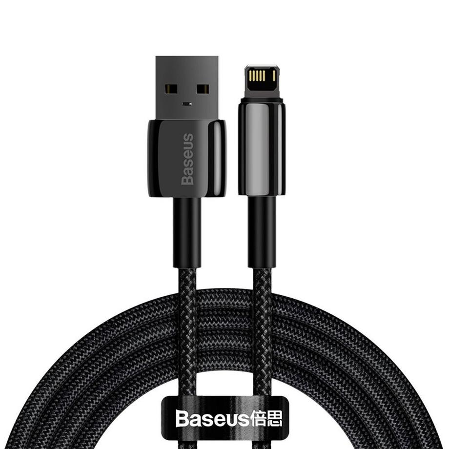 Baseus Tungsten Gold USB-A auf Lightning 2,4 A, 2 m – Schwarz
