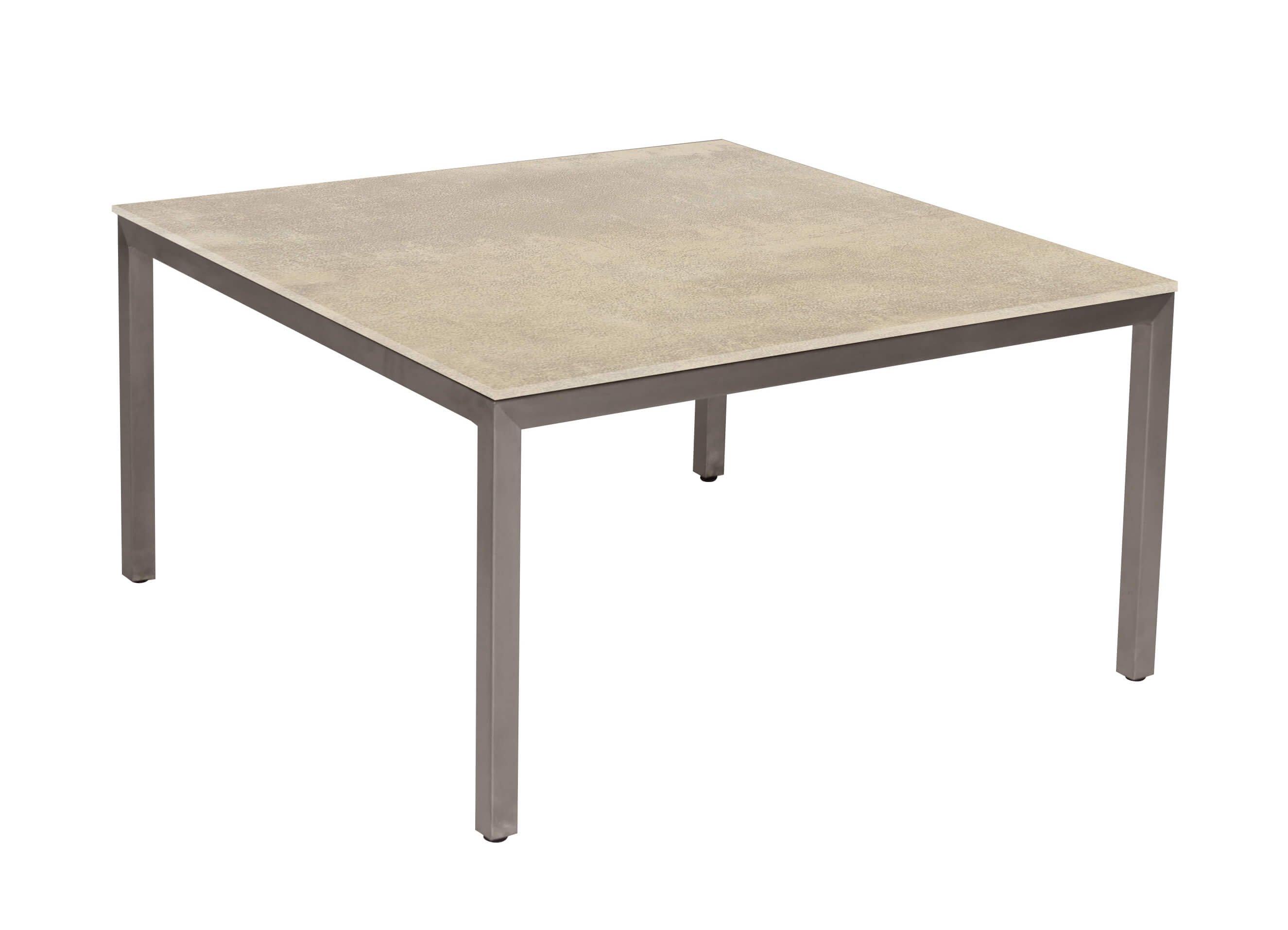 mutoni Table basse Obelisk 4 pieds 60 - plateau structure légère - structure inox  