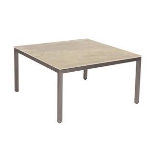 mutoni Table basse Obelisk 4 pieds 60 - plateau structure légère - structure inox  