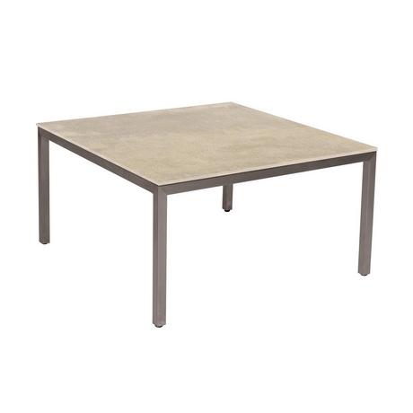 mutoni Table basse Obelisk 4 pieds 60 - plateau structure légère - structure inox  