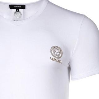 VERSACE Topeka Bi-Stretch Coton Biologique Col V T-Shirt  