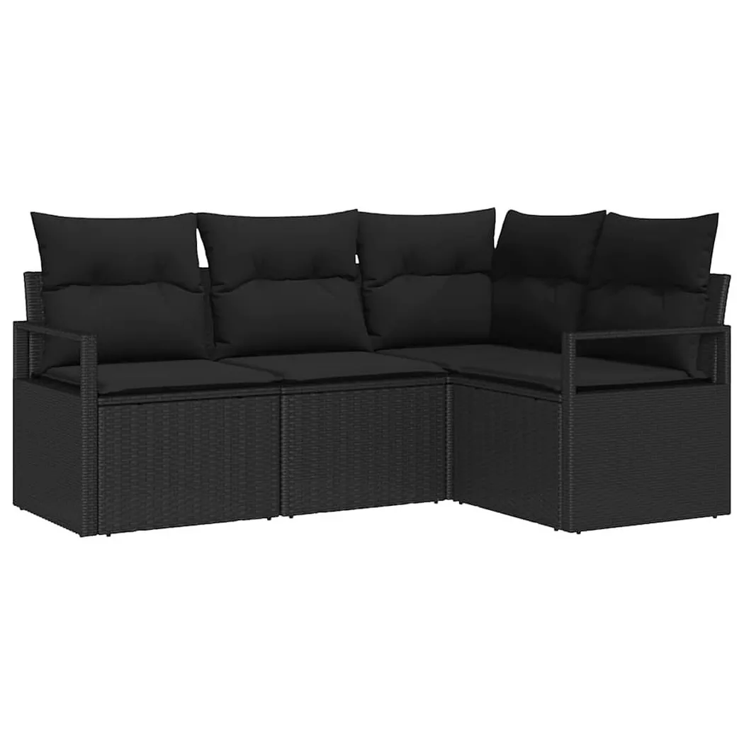 VidaXL - Gartensofa-set poly-rattan, One Size, Schwarz