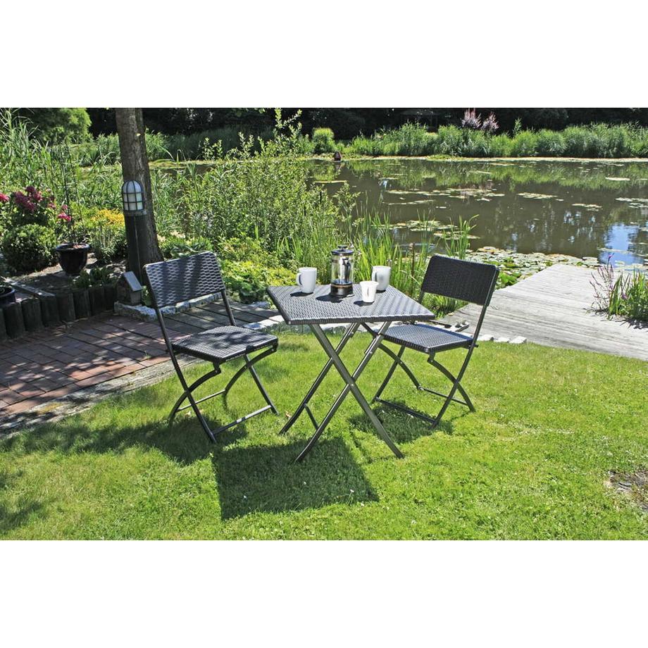 mutoni Set da balcone Ventana acciaio nero (set di 3)  