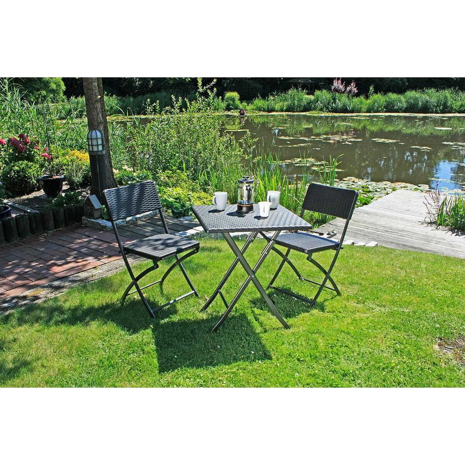 mutoni Set da balcone Ventana acciaio nero (set di 3)  