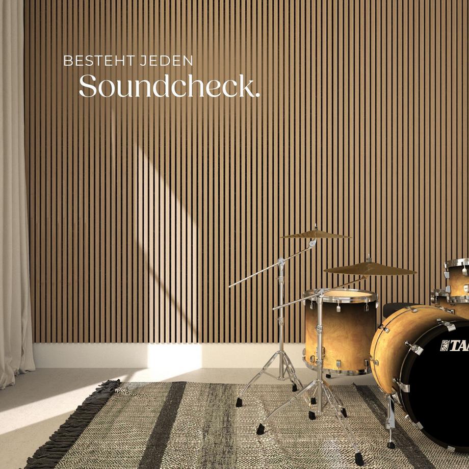 Tectake Pannelli acustici Sonic Wall Effetto legno rovere - Set da 4 pezzi  