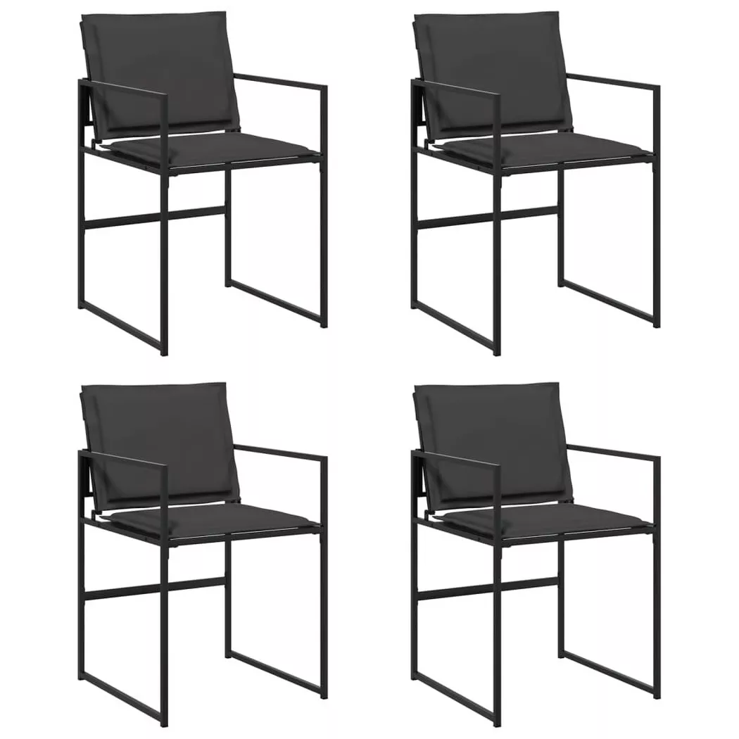 VidaXL - sedia da giardino Acciaio, One Size, Nero