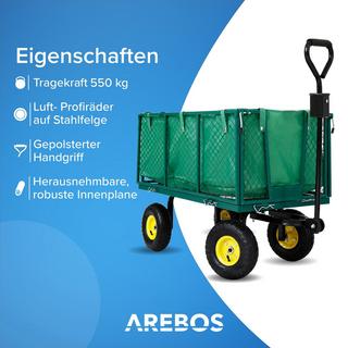 Arebos Bollerwagen Transportwagen Gartenwagen Gerätewagen Handwagen Schiebewagen  