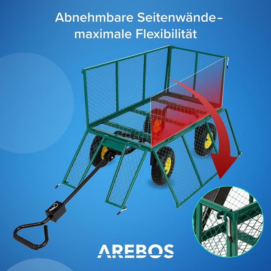Arebos Bollerwagen Transportwagen Gartenwagen Gerätewagen Handwagen Schiebewagen  