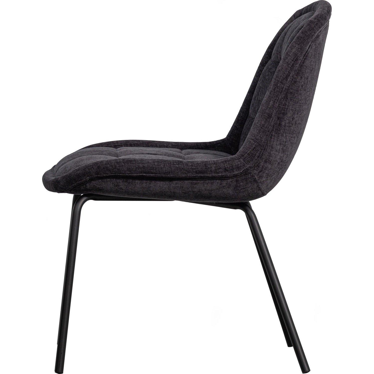 mutoni Chaise de salle à manger Crate Velvet gris foncé  