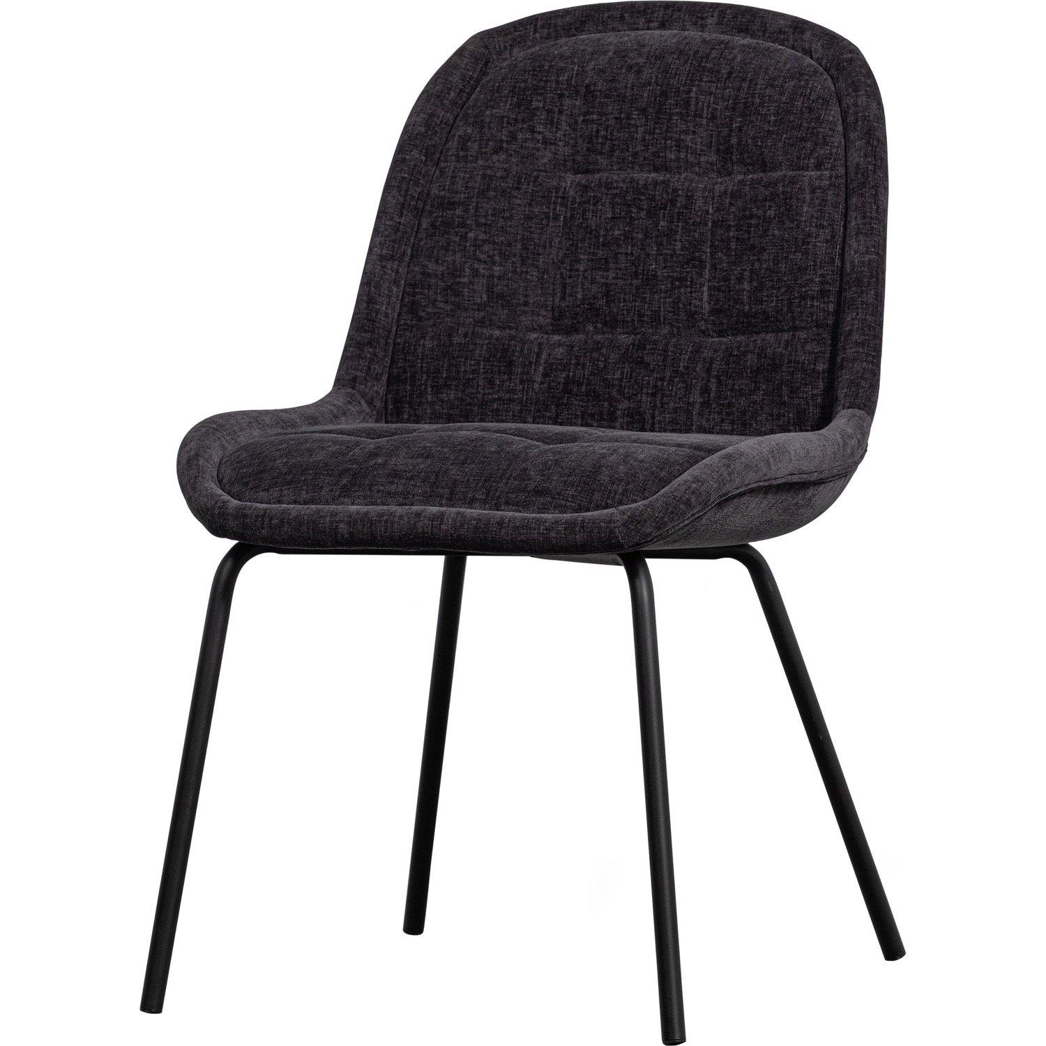 mutoni Chaise de salle à manger Crate Velvet gris foncé  