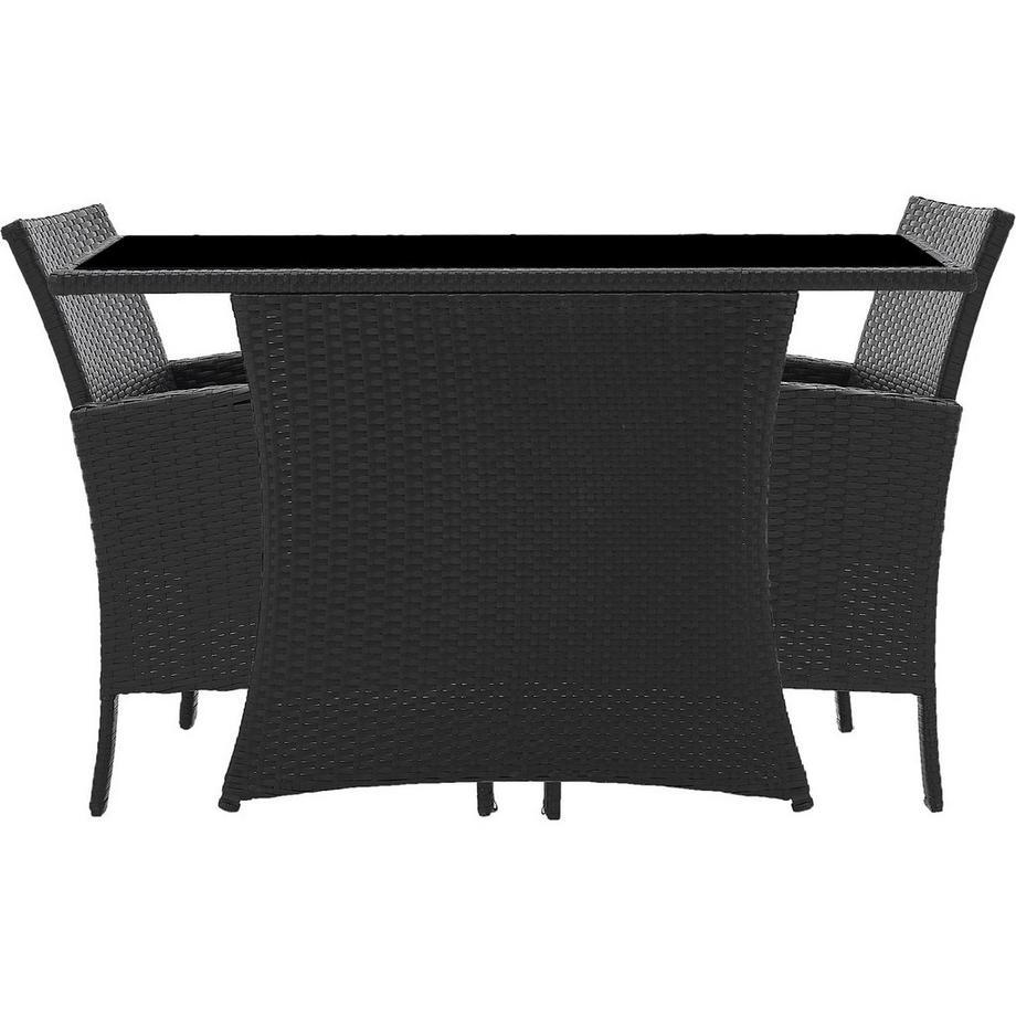 mutoni Gruppo di sedute da giardino Dreflic nero (5 pezzi)  