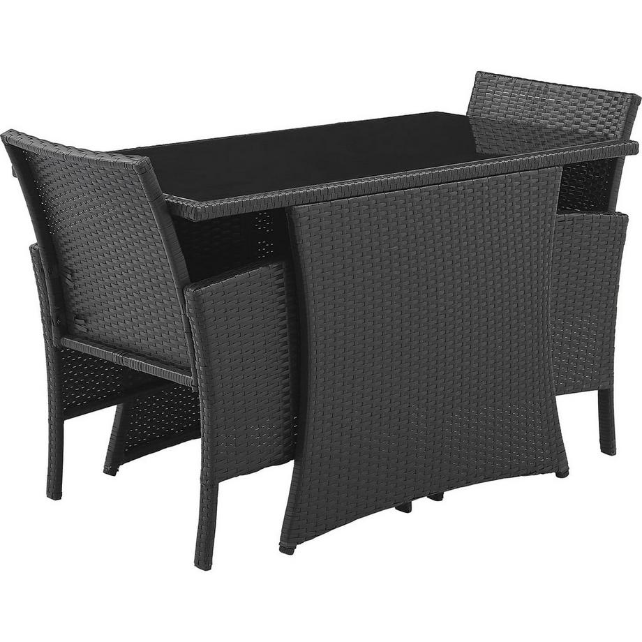 mutoni Gruppo di sedute da giardino Dreflic nero (5 pezzi)  