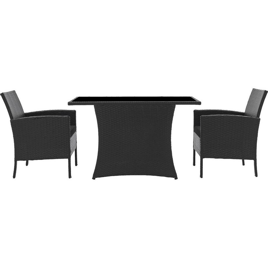 Gruppo di sedute da giardino Dreflic nero (5 pezzi)