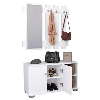 VCM 2-tlg. Holz Sitzbank Schuhschrank Schuhregal Garderobe Dielenmöbel Gados XL  