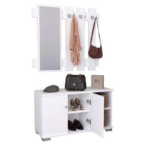 VCM 2-tlg. Holz Sitzbank Schuhschrank Schuhregal Garderobe Dielenmöbel Gados XL  