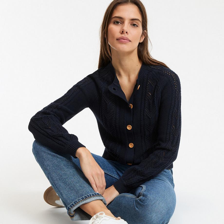 Cardigan aus Pointelle-Strick