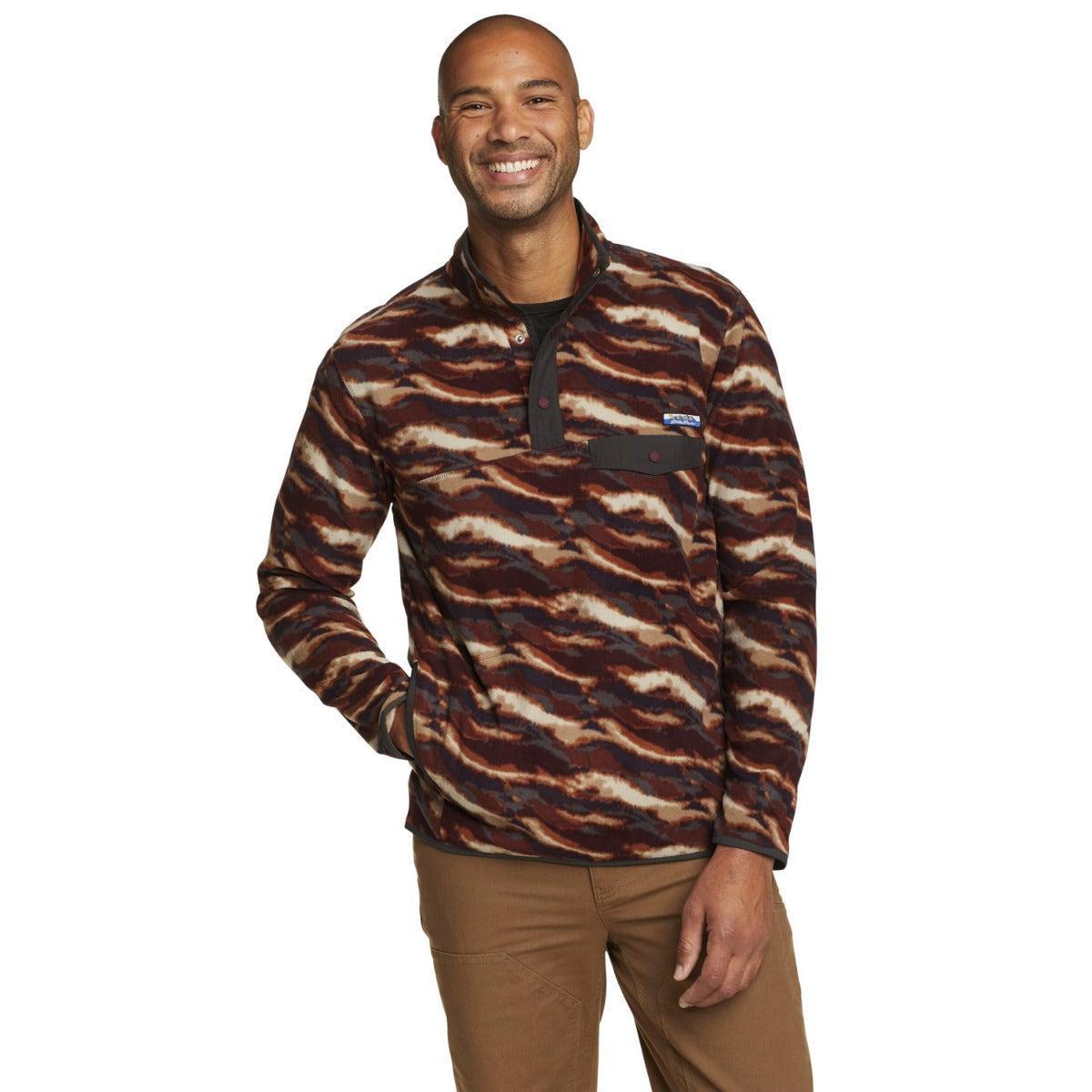 Image of Chutes Snap Mock Fleeceoberteil Unisex Weinrot XL