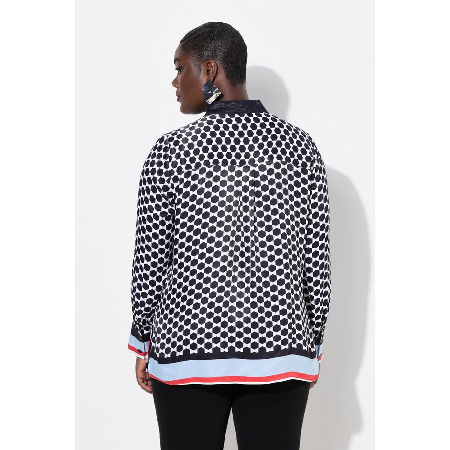 Ulla Popken Camicetta Maniche Lunghe Fantasia Mista  