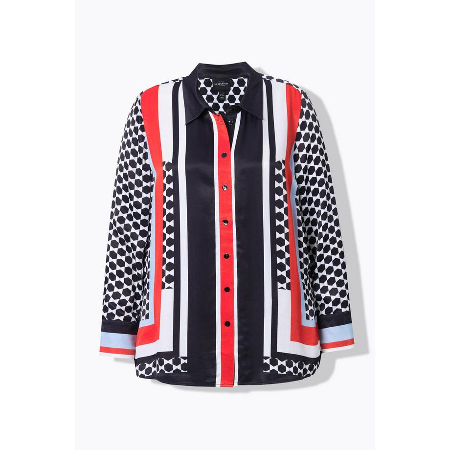 Ulla Popken Camicetta Maniche Lunghe Fantasia Mista  