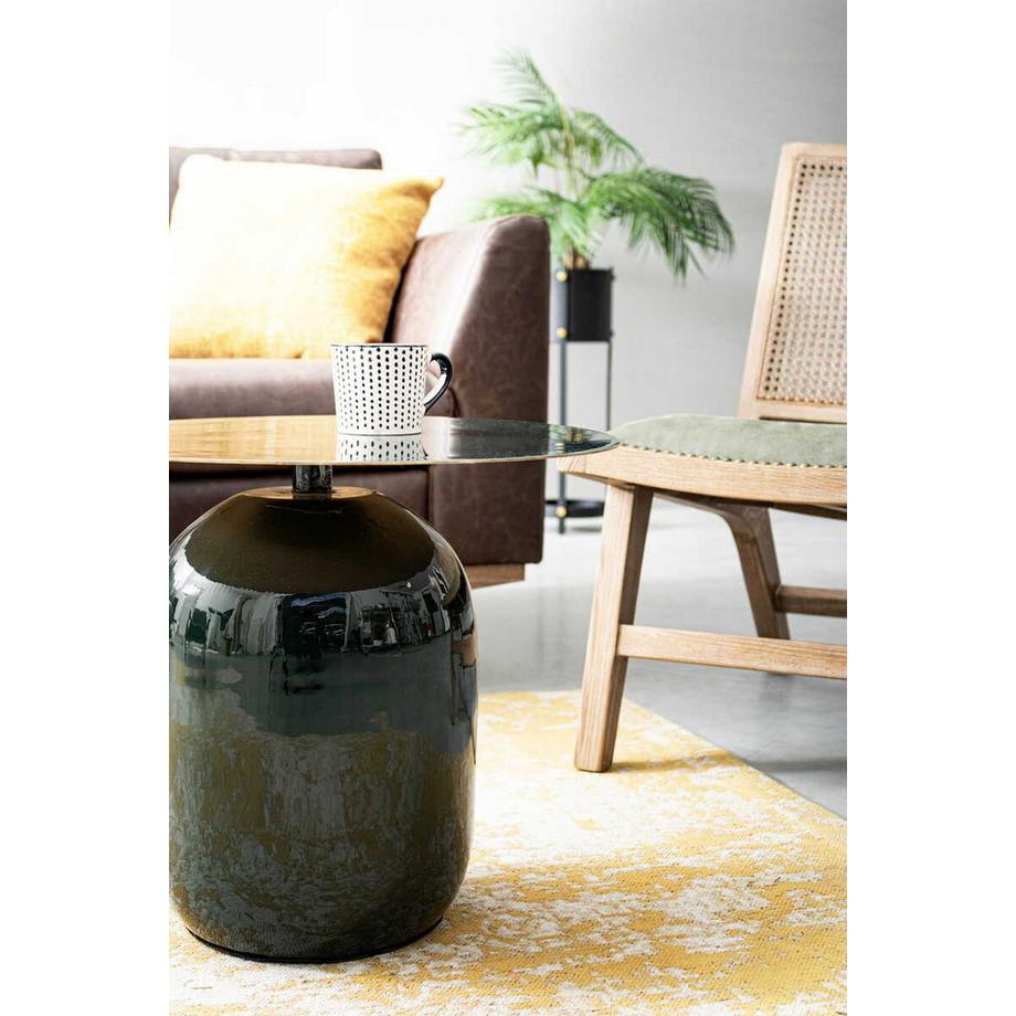 mutoni Table à couverts Nalima vert foncé ronde 50  