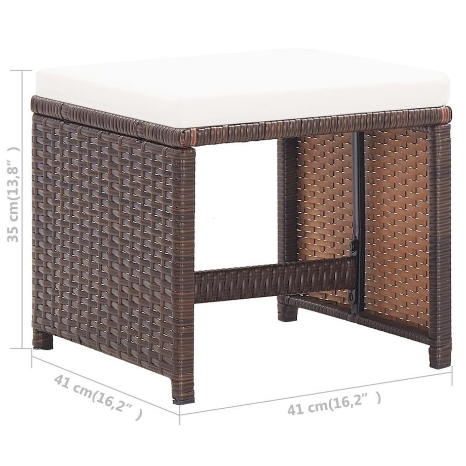 VidaXL Hocker poly-rattan  