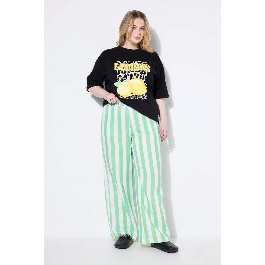 Studio Untold Pantalon Mousseline Rayé Jambe Large Taille Élastique  