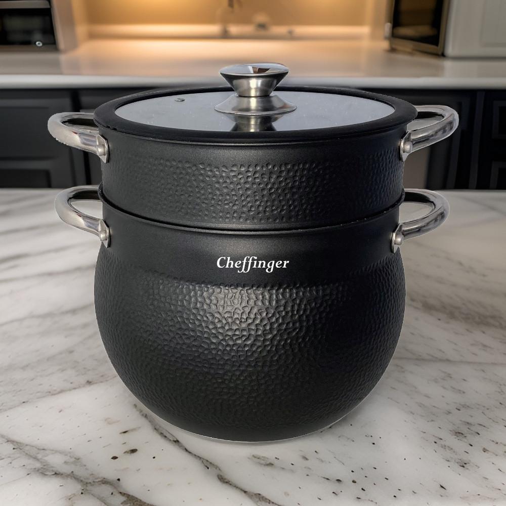 Cheffinger Padella per couscous 8L con vaporiera  