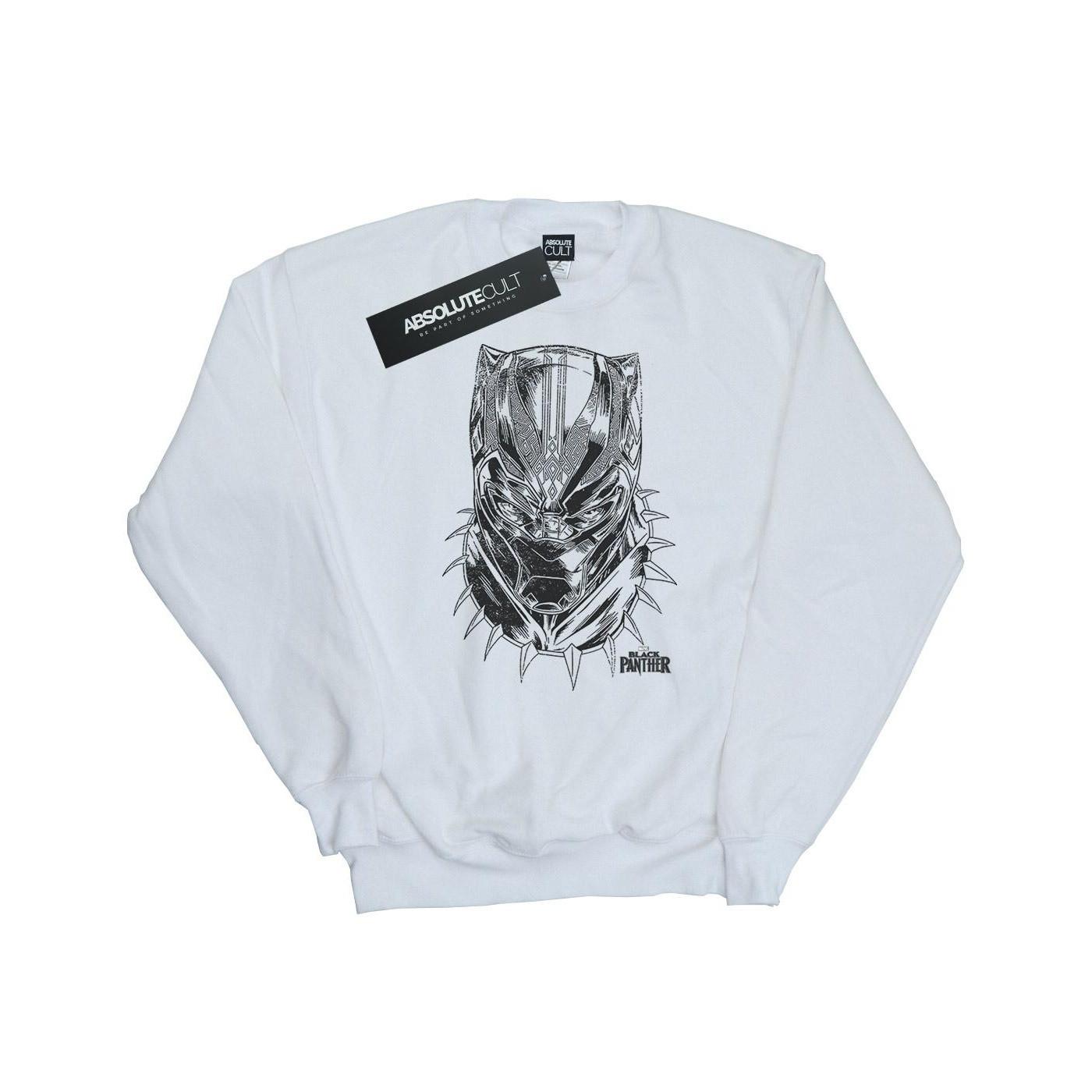 Image of Black Panther Spray Headshot Sweatshirt Damen Weiss M