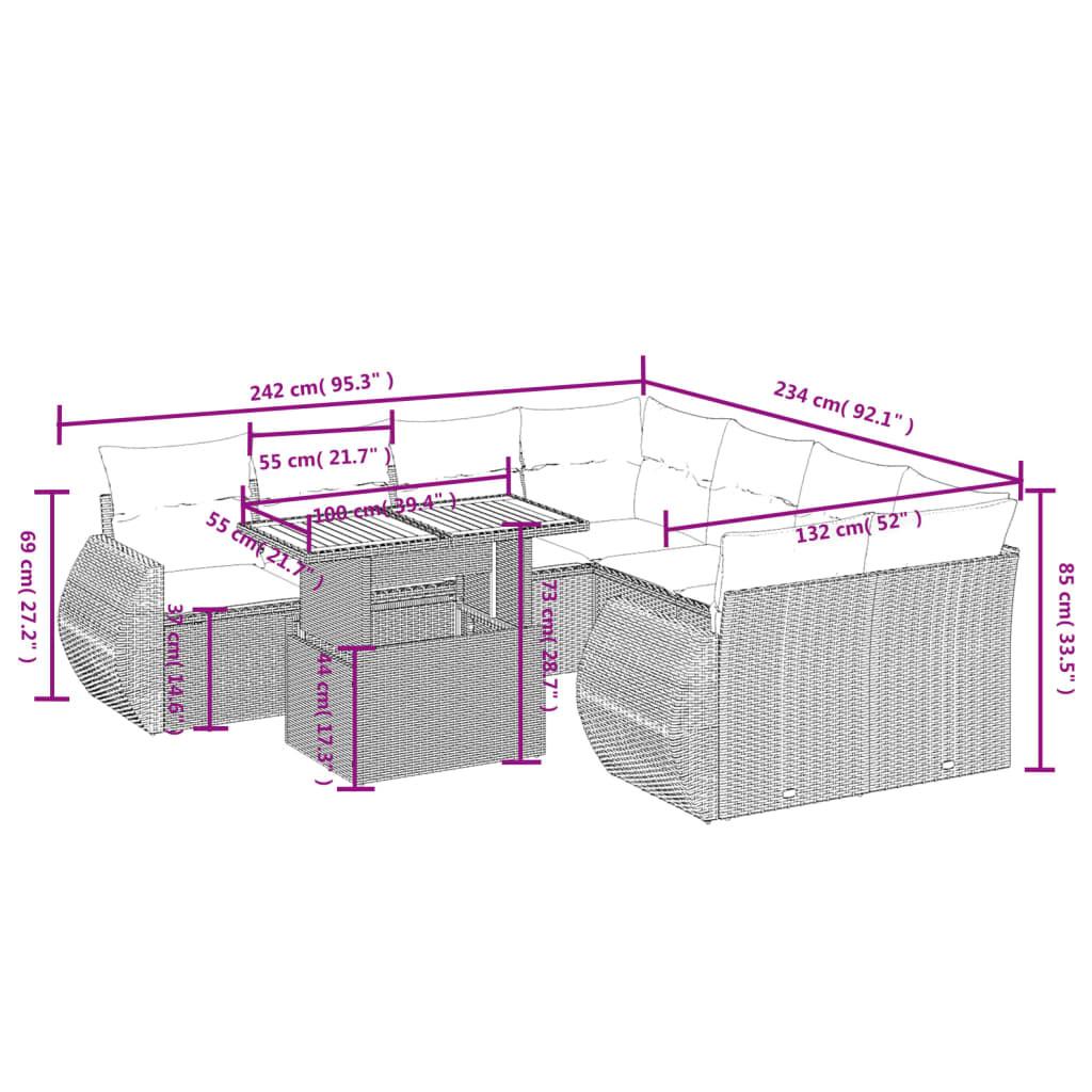 VidaXL Garten sofagarnitur poly-rattan  