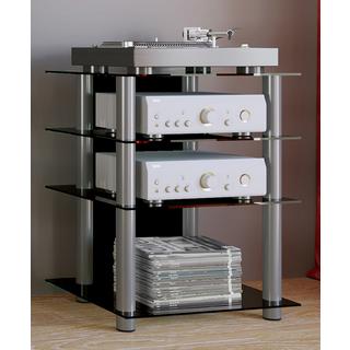 VCM Meuble Hifi Rack Armoire Phono Etagère en aluminium verre Phono Mediaregal Bilus  