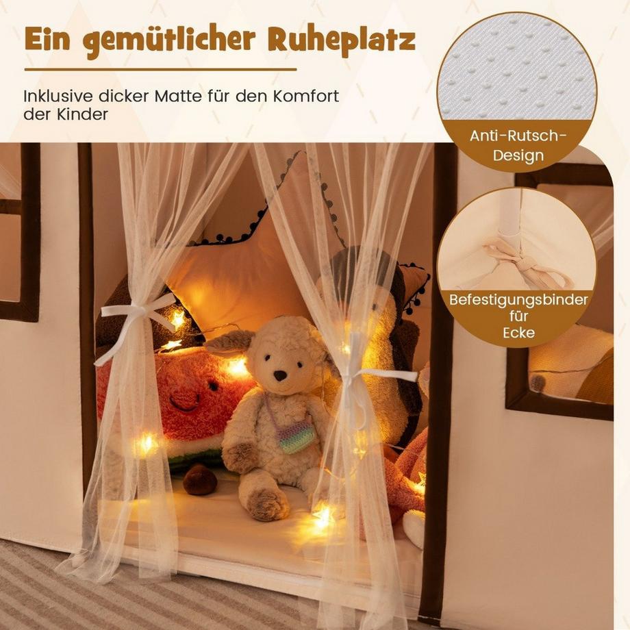 Northix Tenda da gioco per bambini con luci  