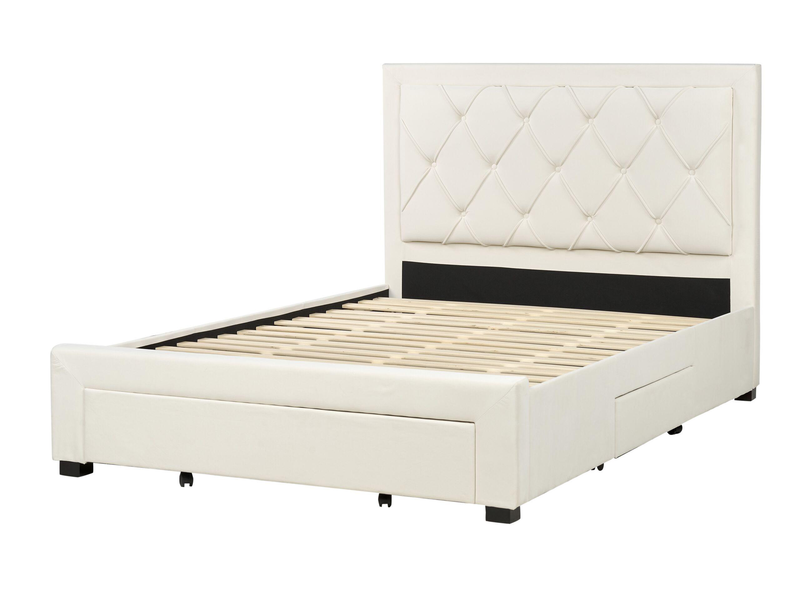 Beliani Letto contenitore en Velluto Glamour LIEVIN  